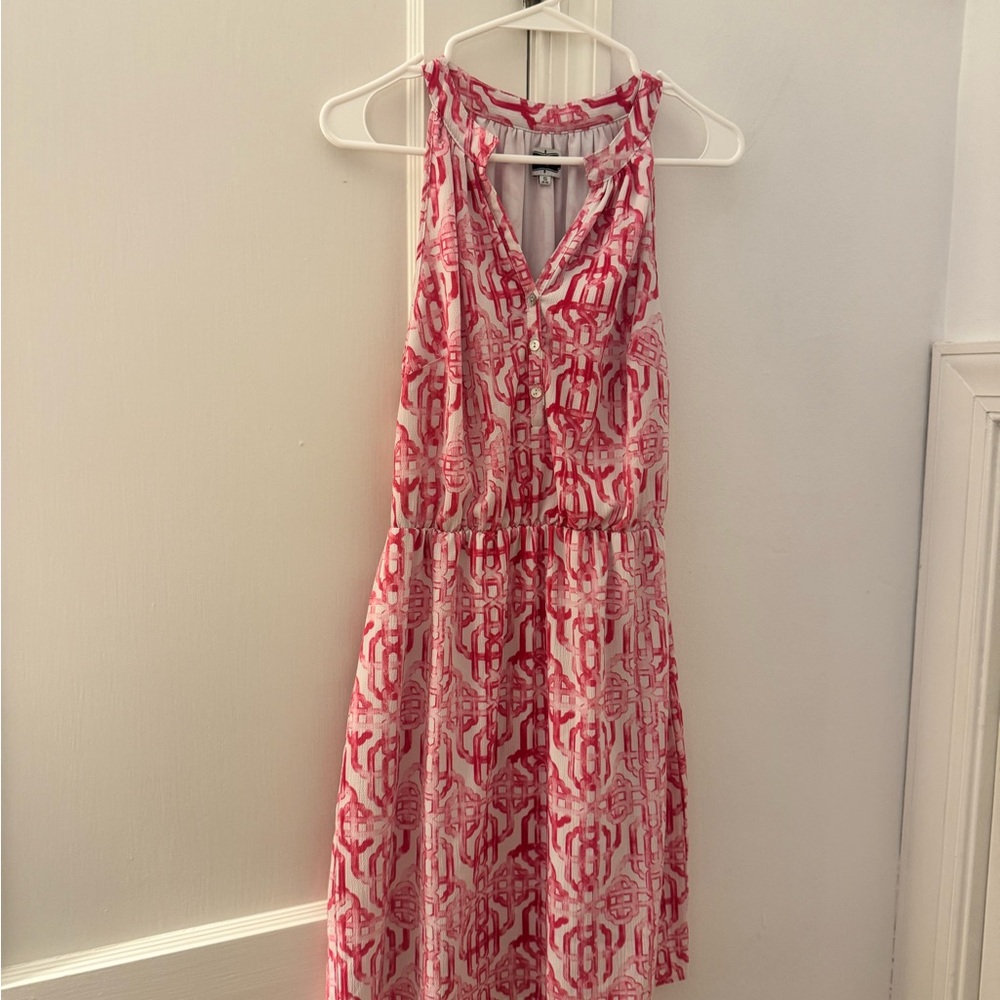 Mud Pie - Women’s Sleeveless Pink Patterned Summer Dress